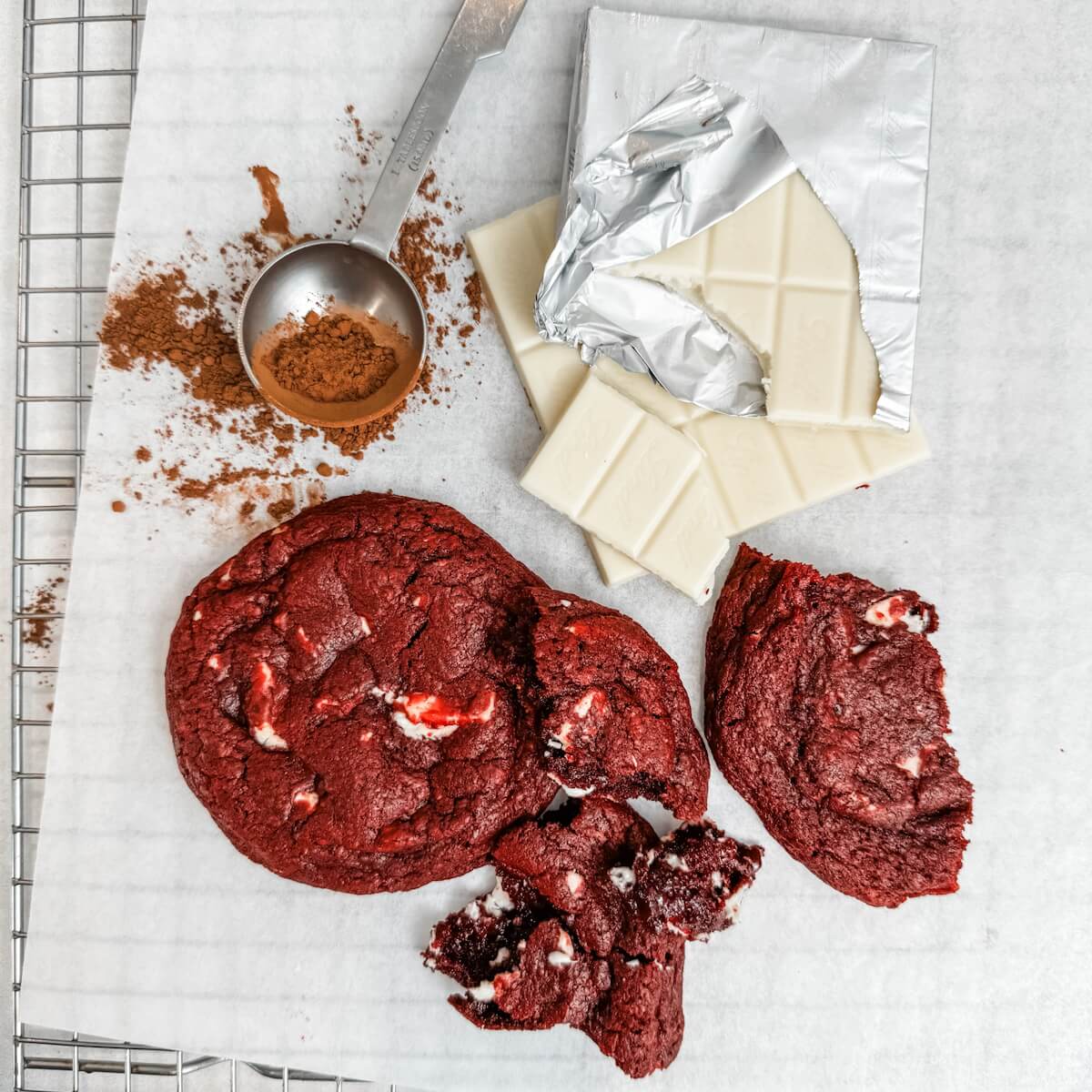 Red Velvet White Chocolate Chunk Cookie